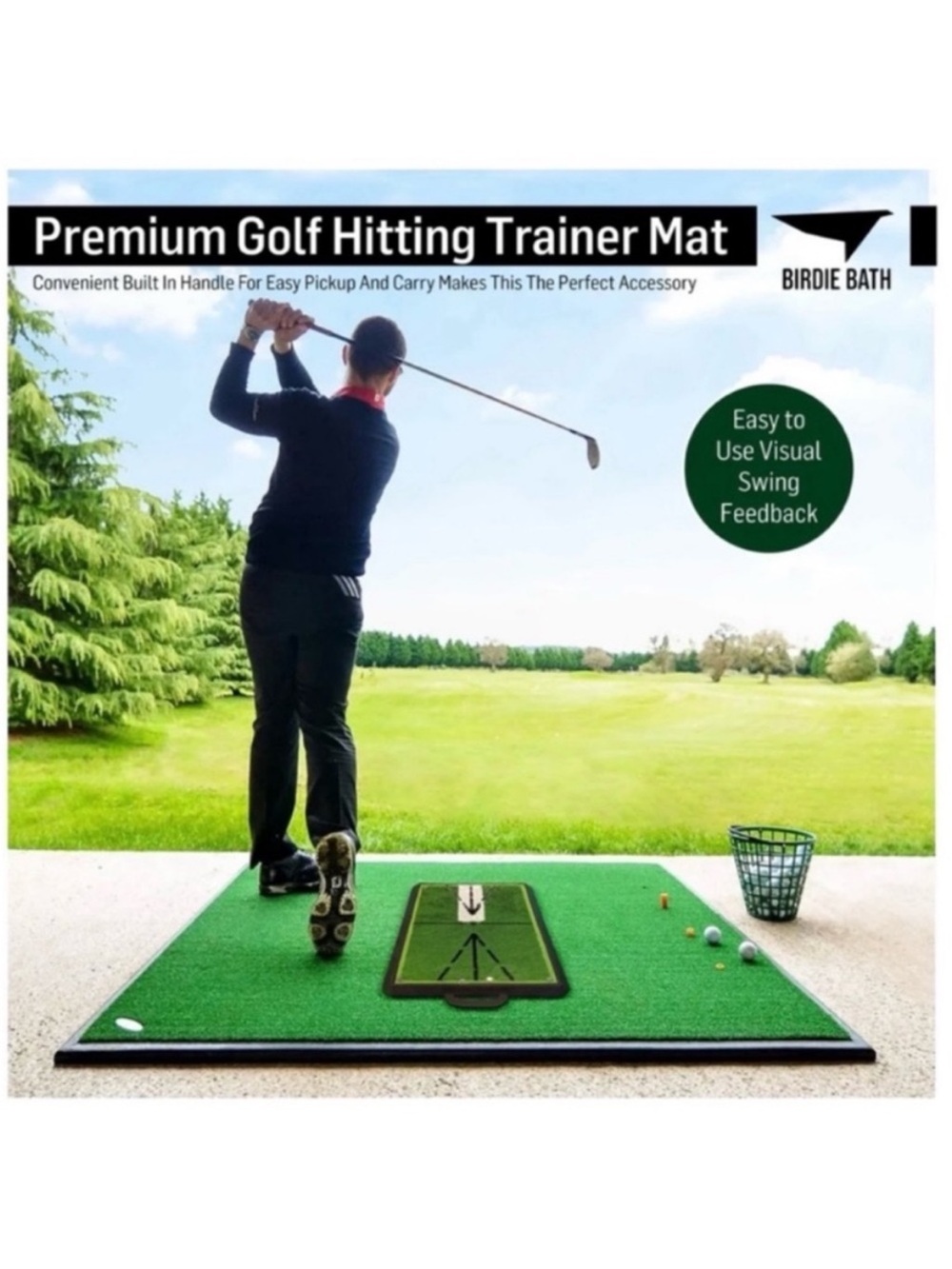 🆕-Original Birdie Mat ProSwing Training Mat for Analyzing Swing Path/Ball Impact
